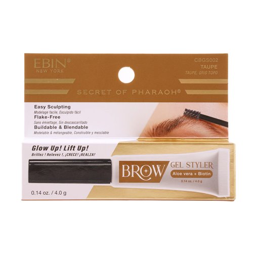 Secret of Pharaoh Brow Gel Styler in Taupe - Water Resistant, Long Lasting Eyebrow Gel for Natural Makeup Look, Great for Lift-Up Styling, Sculpting & Defining, Biotin and Aloe Vera Infused