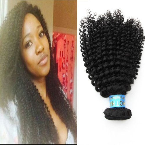 Liberty Hair 16inch 100% Virgin Mongolian Kinky Curly Natural Human Hair Extensions 5A Quality Co...