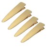 4 Pcs 2.6 Inch Brushed Metal Spike Alligator Duck Bill Hair Clips Bright Duckbill Hair Barrettes Chic Hair Clips for Styling Short Hair (Gold)