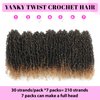 Eacia Yanky Twist Crochet Hair 8 Inch 7 Packs Pretwisted Fluffy Spring Mini Twist Bohemian Passion Twist Pre Looped Crochet Braids Synthetic Hair Extensions (T27#)