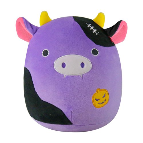 ZRSWQYBZ Halloween Purple Pumpkin Cow Plush Pillow Toy,Cute Soft Cow Stuffed Animals Great Gift for Kids Birthdays, Christmas (Purple Cow)