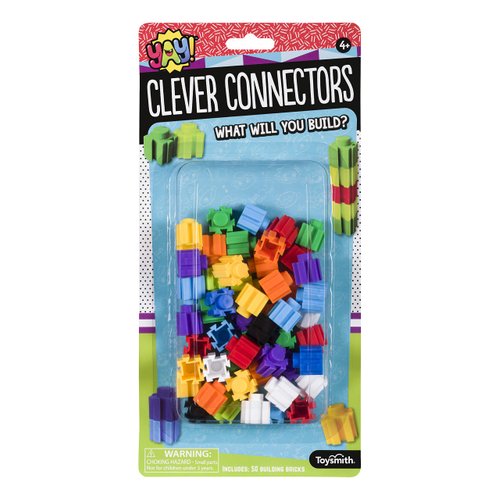 Toysmith Clever Connecters Building Blocks, Includes 50 Bricks