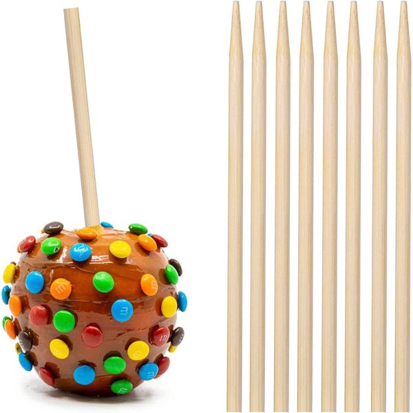 150 pcs Thick Candy Apple Sticks,Caramel Apple Sticks,5.5 Inch Long, 5mm Thick,Semi Point, Bamboo Skewers for Corn Dog, Corn Cob, Kabob, Lollipop, Grill