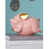 HAUCOZE Piggy Bank Coin Bank Pig Statue Gifts Modern Sculpture Home Decor Table Centerpiece Crafts Polyresin Arts Pink 8.3inch