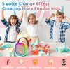 NijiKuma Karaoke Machine for Kids Adults, Karaoke Machine with 2 Wireless Microphone, Portable Bluetooth Karaoke Speaker with Colorful Lights for Girls and Boys 4-10 +Year Old Birthday, (Pink)