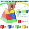 Dilabnba 32PCS Magnetic Building Blocks for Kids Ages 3-5, 1Inch Magnetic Blocks for Toddler, 3D Magnet Cube Montessori Toy, Preschool STEM Educational Sensory Magnet Toy with Letter Number Graph