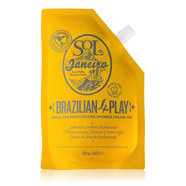 SOL DE JANEIRO 4 Play Moisturizing Shower Cream Gel Body Wash Refill Pouch 1 L/33.8 fl oz.