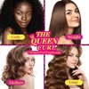 The Queen Curl Satin Headband for Heatless Overnight Curls & Frizz-Free Waves on All Hair Types | Sleep-In Hair Curlers with Hair Clip & Scrunchies (Pink Leopard)