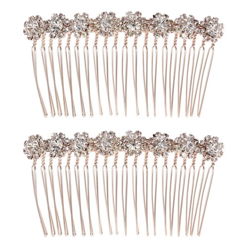 8-Flower Hairpin Combs Crystal Rhinestone Bridal Hair Pins Hair Clips Women Wedding Headpiece for Bride Bridesmaids