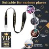 FIONUPI 25 Sets VIP Badge Lanyards with Plastic VIP Pass Card Holder Black and Gold VIP Pass Cards Breakaway Lanyard PVC for Backstage Concert Event Birthday Award Movie Night Party Organizer