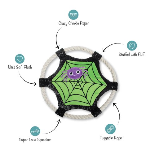 Fringe Studio Plush Dog Toy, FIND ME ON The Web PetShop Collection (314193)