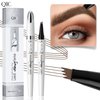 3D Waterproof Microblading Eyebrow Pen,Micro 4 Tip Brow Pen,Long-lasting Natural Eyebrow Magic Pen, Waterproof&Smudge-proof Creates Natural Looking Brows (Dark brown)