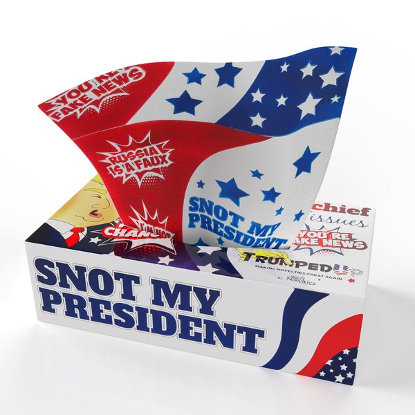 Donald Trump Snot My President 100 CT Facial Tissue, Soft Multi Colored Tissue Paper Gag Gifts, Trump Novelty Gifts by Fairly Odd Novelties