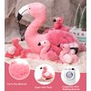 Qpewep 21Inch Flamingo Stuffed Animal Toys with 4 Babies Soft Plush Flamingo Inside Pink Plushie Machine Washable for Kids Birthday Toddlers Kids Zoo Flamingo Party Decor Xmas Gift