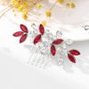 Catery Rhinestone Bride Wedding Hair Comb Red Crystal Side Comb Bridal Hair Piece Clips Headpiece Bridesmaid Hair Accessories for Women and Girls (Red)