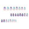 Glitter Rhinestones Press on Nails Medium Square Fake Nails Glossy Gradient False Nails Design Reusable Artificial Acrylic Nails Full Cover Stick on Nails Natural Glue on Nail for Women Charm Manicure