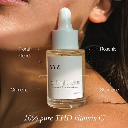 XYZ Skin Star Bright Vitamin C Serum - Brightening Face Serum with THD Vitamin C, Rosehip, and Sea Buckthorn | Brighten and Even Skin Tone | Target Signs of Aging | 1 fl oz (30 mL)