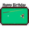 1/4 Sheet - Pool Table Billiards Happy Birthday - Edible Cake/Cupcake Party Topper - D22993