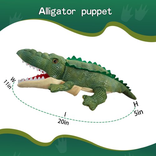 okegztoa Hand Puppet Crocodile Puppet,Puppet with Movable Mouth, Role Play Story Animal Puppets,Soft Stuffed Crocodile Hand Puppets for Kids