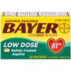 Aspirin Regimen Bayer 81mg Enteric Coated Tablets, 1 Doctor Recommended Aspirin Brand, Pain Reliever, 32 Count