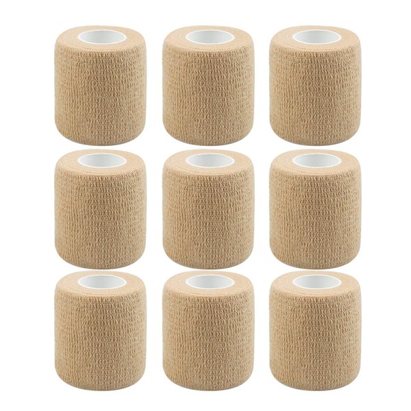 Banglijian Self Adherent Self Adhesive Tape, Cohesive Bandage Tape, Strong Elastic Sports Tape, 2 inches, 5 Yards (Beige)