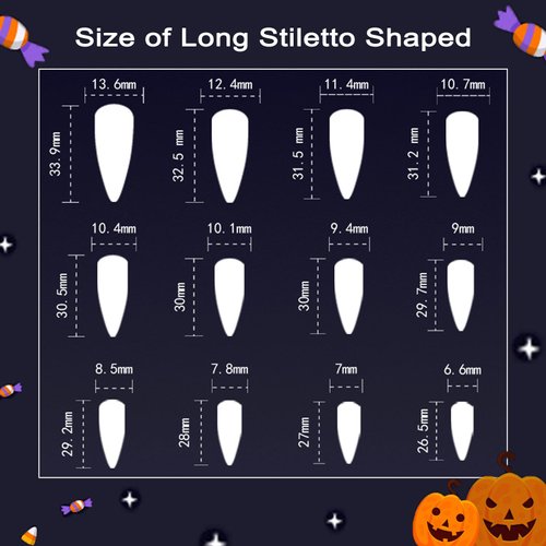 Halloween Stiletto Press on Nails Long Almond Fake Nails with Red Blood Design Full Cover Press ons Artificial Acrylic False Stick on Nail for Women Halloween Party Manicure 24Pcs