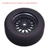 Shaluoman 4Pcs 1/10 On-Road Foam Tires& 2080-3mm Wheel Rims 12mm Hex for HSP HPI RC Racing Car Toy, Black