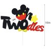 CHuangQi Oh Twodles Cake Topper, Mickey Themed 2nd Birthday Cake Decor, Second Birthday Party Supplies