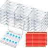 Landhoow 30 Pcs Press on Nail Storage Box with 60 Pcs Adhesive Double Sided Tape Artificial Nail Display Storage Box Acrylic Nail Box Organizer Case Transparent Nail Packaging Boxes for Nail Salon