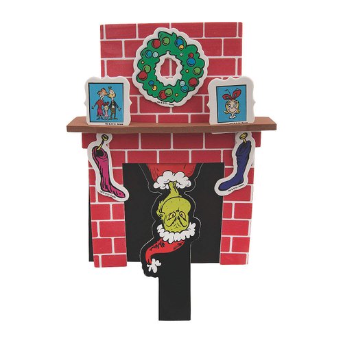 Fun Express Dr. Seuss The Grinch Christmas Fireplace Pop-Up Craft Kit - Makes 12