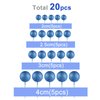 ASTARON 20 Pcs Ball Cake Topper Decorations Mini Balloons Cake Topper Sticks Blue Glitter Balls Cake Picks Cake Topper Balls Cake Decorations for Wedding Birthday Cake Decorations