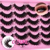 Lashes Fluffy Russian Strip Mink Lashes 18mm D Curl 12 Pairs Wispy Fake Eyelashes Natural Extension Fox Eye Lashes Pack by Yawamica