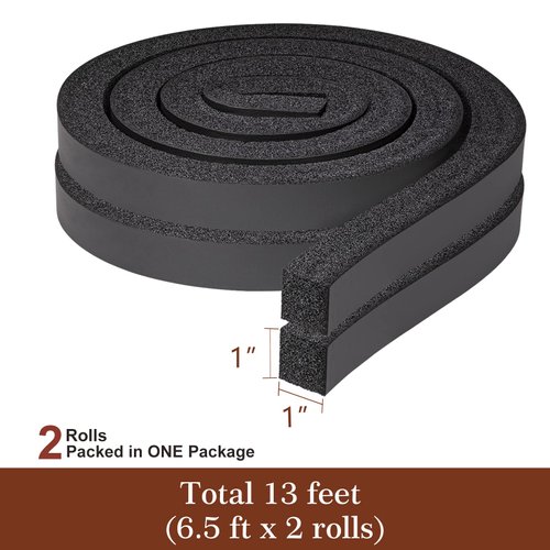 Yotache Window Air Conditioner Foam Insulating Strip 2 Pcs 1 X 1 Inch, No Glue Thick Foam Weather Seal Tape with High Resilience, 6.5 Feet Long