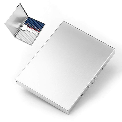 Extra Slim Stainless Steel Cigarette Case Holds 9 Cigarette (Regular Size 84mm and King Size)