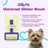 Jelly Pet Universal Slicker Brush for Dogs, Dog Grooming Brush, Remove Tangles and Dead Undercoat, Tuffer Than Tangles Maltese Shi-Tzu Poodle Bichon, Soft Pins, Purple, Small