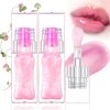 Color Changing Lip Oil, 2Pcs Moisturizing Big Brush Magic Color Changing Lip Gloss Transparent Lip Care, Hydrating Lip Glow Oil, Long Lasting Nourishing Non-sticky Fresh Texture