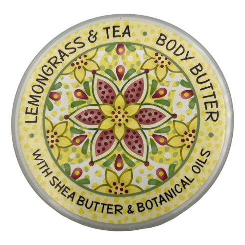 Greenwich Bay Trading Company, Lemongrass and Tea, Shea and Cocoa Butter Body Butter - From the Garden Collection - 8 Ounce Tub