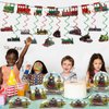 party greeting 109Pcs Train Birthday Party Supplies Includes Steam Train Party Plates Napkins Fork Retro Train Banner Hanging Ceiling Swirls for Train Transportation Baby Shower Party Decorations Set