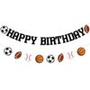 Sports Happy Birthday Banner, Multi Sport Party Decorations, Football Soccer Basketball Baseball Happy Birthday Bunting Sign, Rookie Year Party Decorations