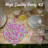 Building Block Party Supplies Kit for 24 Guests - 97 Pcs Including Plates, Forks, Napkins, Bunting - Ideal for Kids' Building Block-Themed Birthdays and Baby Showers