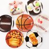 ZOIIWA 80Pcs Sports Themed Birthday Party Supplies All Star Plates Baseball Football Soccer Basketball Dinnerware Plates Superstar Disposable Paper Plates for Boy Birthday baby shower Party Decor