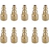 T TANYA HARDWARE Air Hose Fittings And Quick Connect Air Fittings, 1/4 Inch NPT Brass Female Air Coupler Plug (10 Piece) Industrial Type D, Air Compressor Fittings