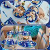 Sunnyray 96 Pcs Happy Hanukkah Party Decorations Supplies Hanukkah Menorah Party Tableware Set Birthday Party Dessert Plates Napkins Forks for 24 Guests Hanukkah Festive Day Indoor Yard Outdoor