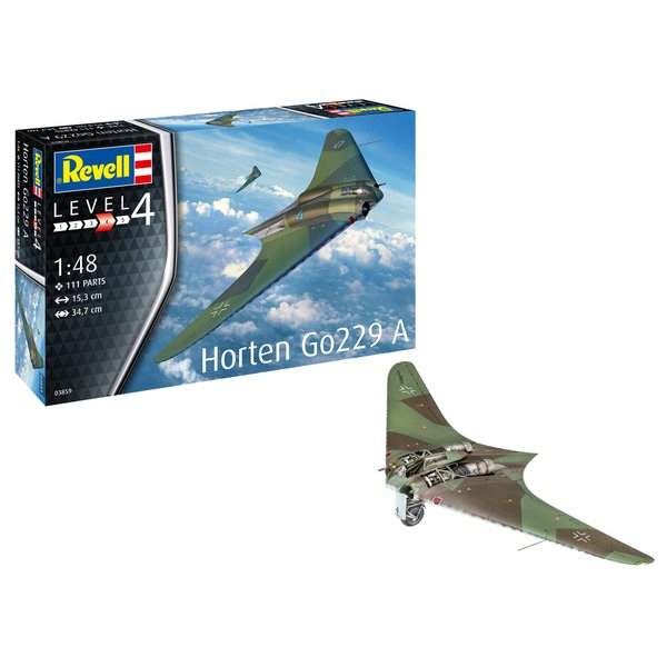 Revell 03859 Horten Go229 A-1 Model Kit 1:48 Scale, Unvarnished