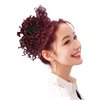 LEEWIN Ombre color Afro Puff Drawstring Ponytail Hair bun Synthetic Short Afro Kinkys Curly Afro Bun Extension Hairpieces Updo Hair Extensions with Two Clips (1B/Burg)