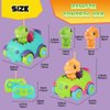 Nueplay Remote Control Car for Toddler Age 2 3 4 5, Electric RC Car Toys with Light & Music, Toddler Dinosaur Toys, Dino Figures Truck Race Car Vehicles, Birthday Gift for Boys & Girls, 2 Pack Playset