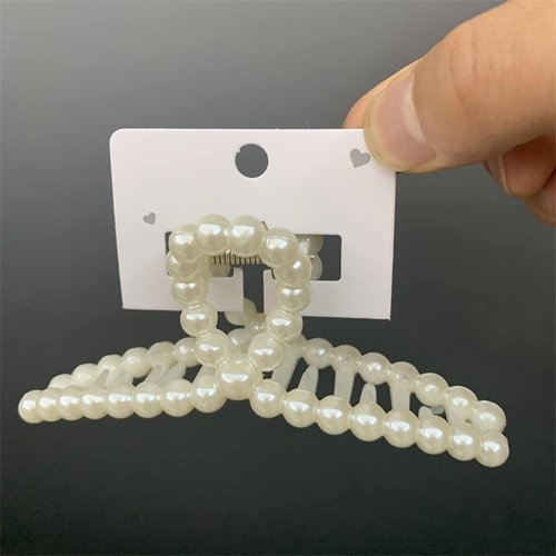 100 Pcs White Hair Accessories Holder - Display Cards for Bows, Hairpins, Clips, Barrettes in Packing Paper Cardboard