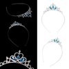 Molain 2 Pcs Princess Crown Tiara, Girls Headband Hair Hoop Tiara Rhinestone Crystal Pearl Tiara, Tiara Head Crown for Women Girls Wedding Prom Party (Style B)