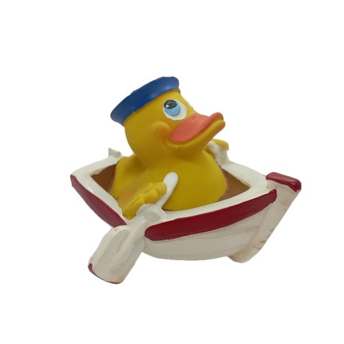 Row Boat Rubber Duck Bath Toy | All Natural, Organic, Eco Friendly, Squeaker | Imported from Barcelona, Spain
