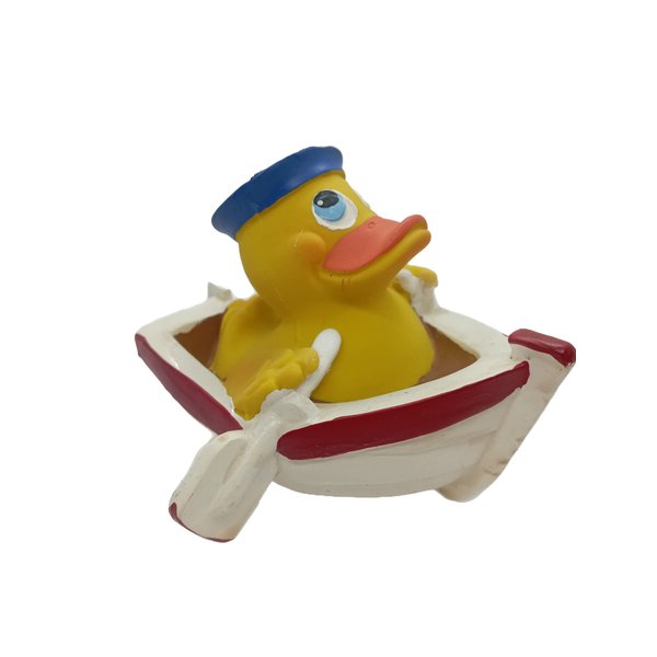Row Boat Rubber Duck Bath Toy | All Natural, Organic, Eco Friendly, Squeaker | Imported from Barcelona, Spain